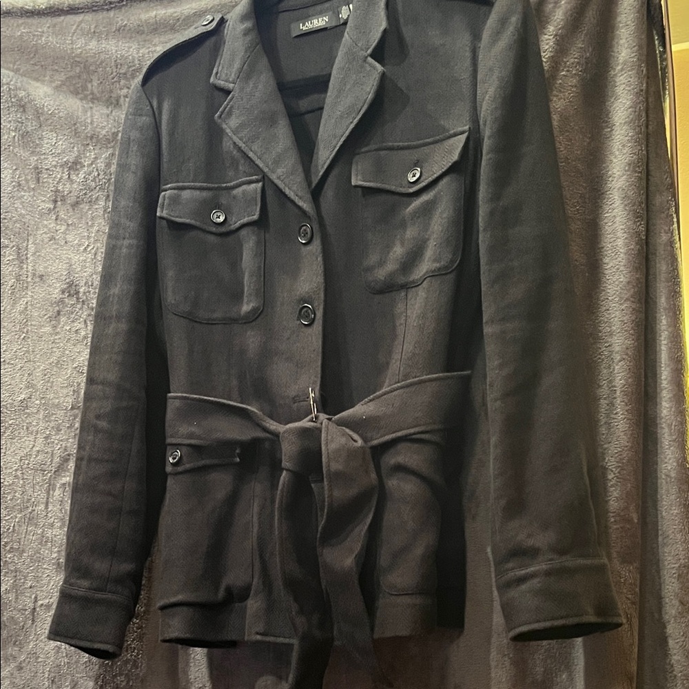 Ralph Lauren Safari Style Black Belted Blazer